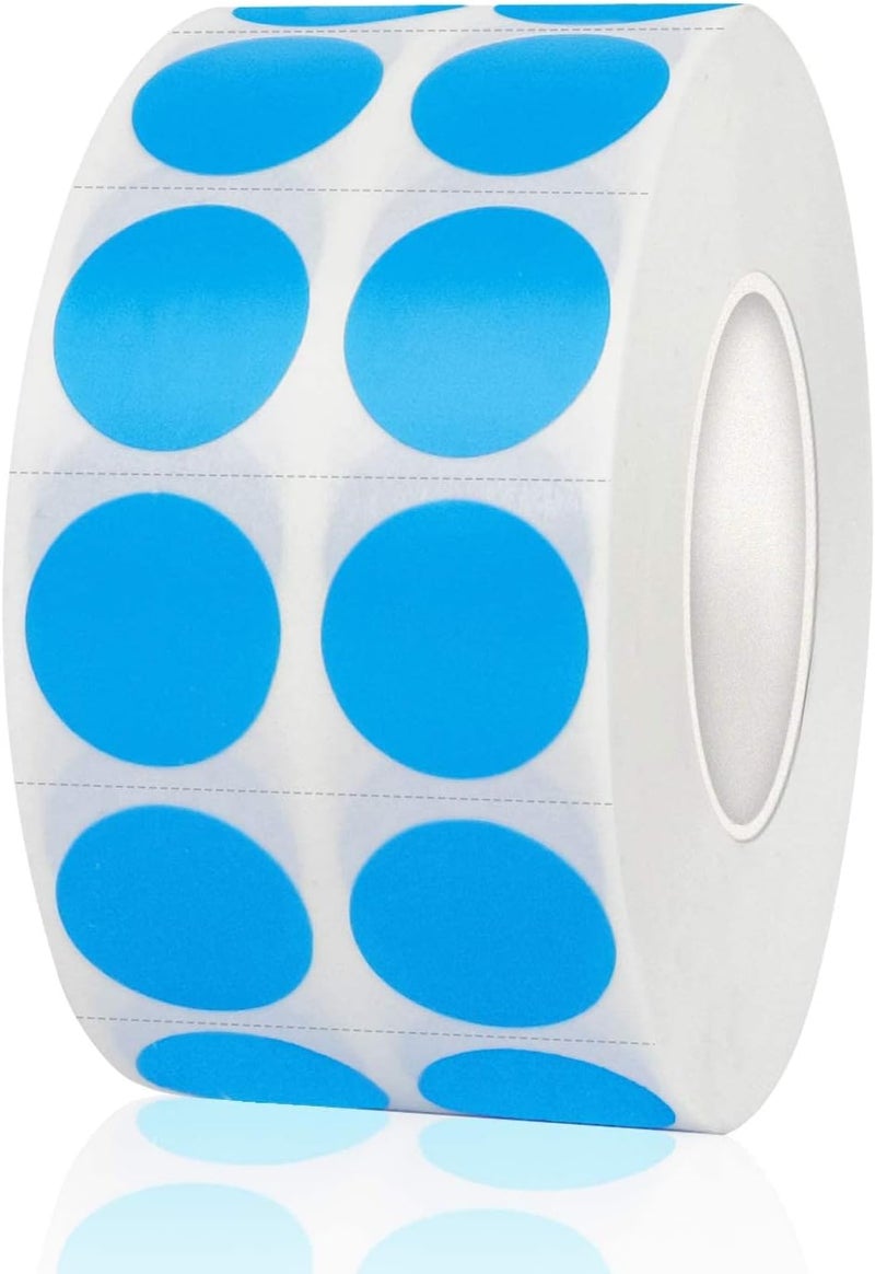 Yeachlaing 2000 Pieces 0.5 Inch Round Color Coding Labels,Circle Dot Stickers Used for Classroom Office and More,with Perforation Line (Blue) - Image 1